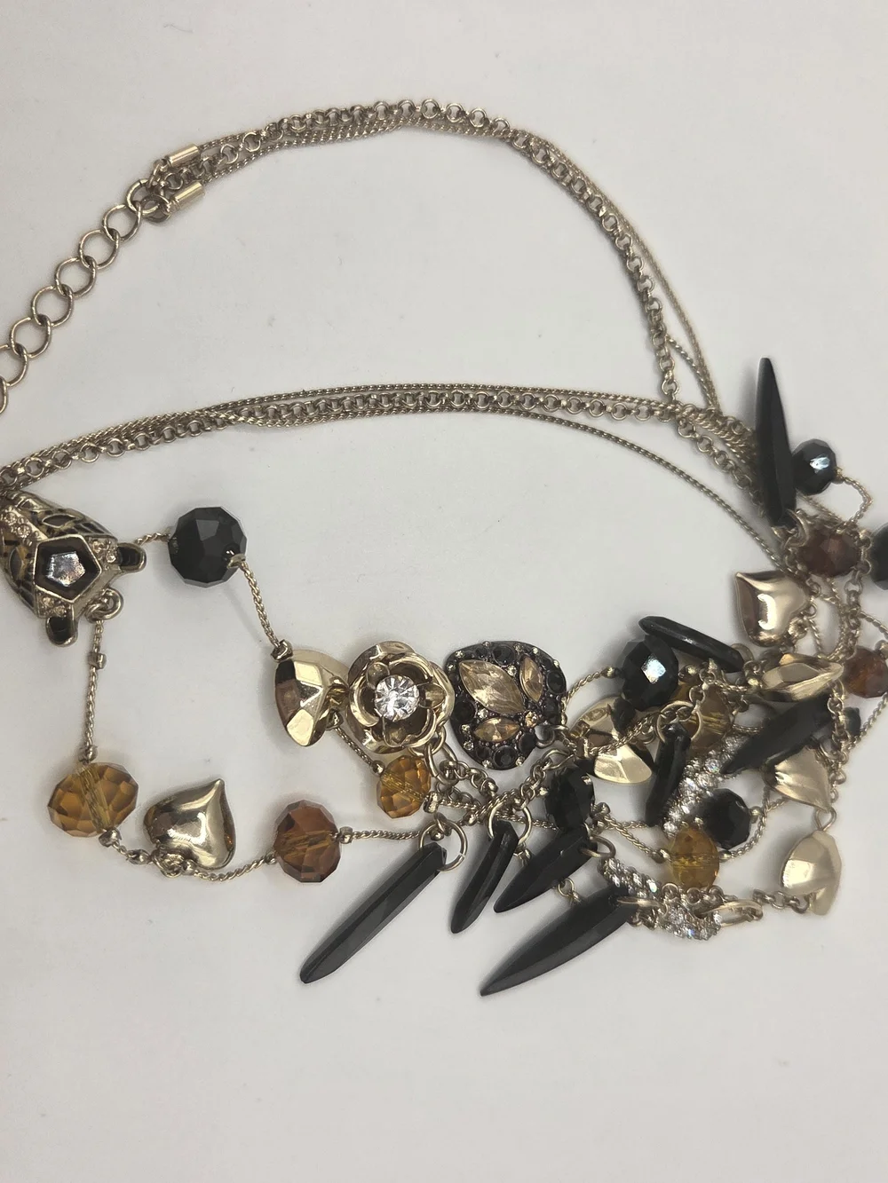 1568. Betsey Johnson Gold-Tone Multi-Strand  Necklace